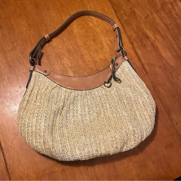 Fossil Tan and Brown Woven Hobo Bag - Picture 1 of 9